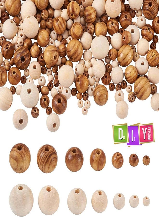 DIY Crafts 260, Natural Wood Round Beads Sizes Polished Wooden Ball Rondelle Loose Beads for Jewelry Bracelet Necklace Craft Making Home Party (260) - Image 1